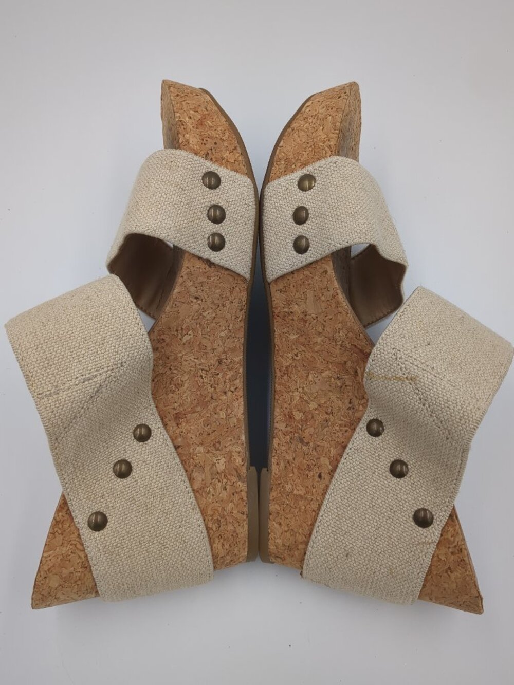 Lucky Brand Strappy Cork Heel Wedge sandal Women's size 7.5 - Picture 2 of 9